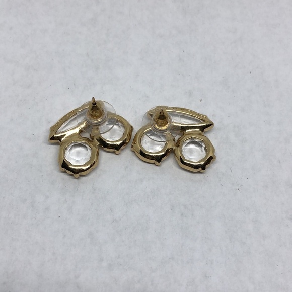 𝅺Kate Spade NY Gold Plated Crystal Cluster Earrings Dressy Night Out Evening. - Picture 2 of 4